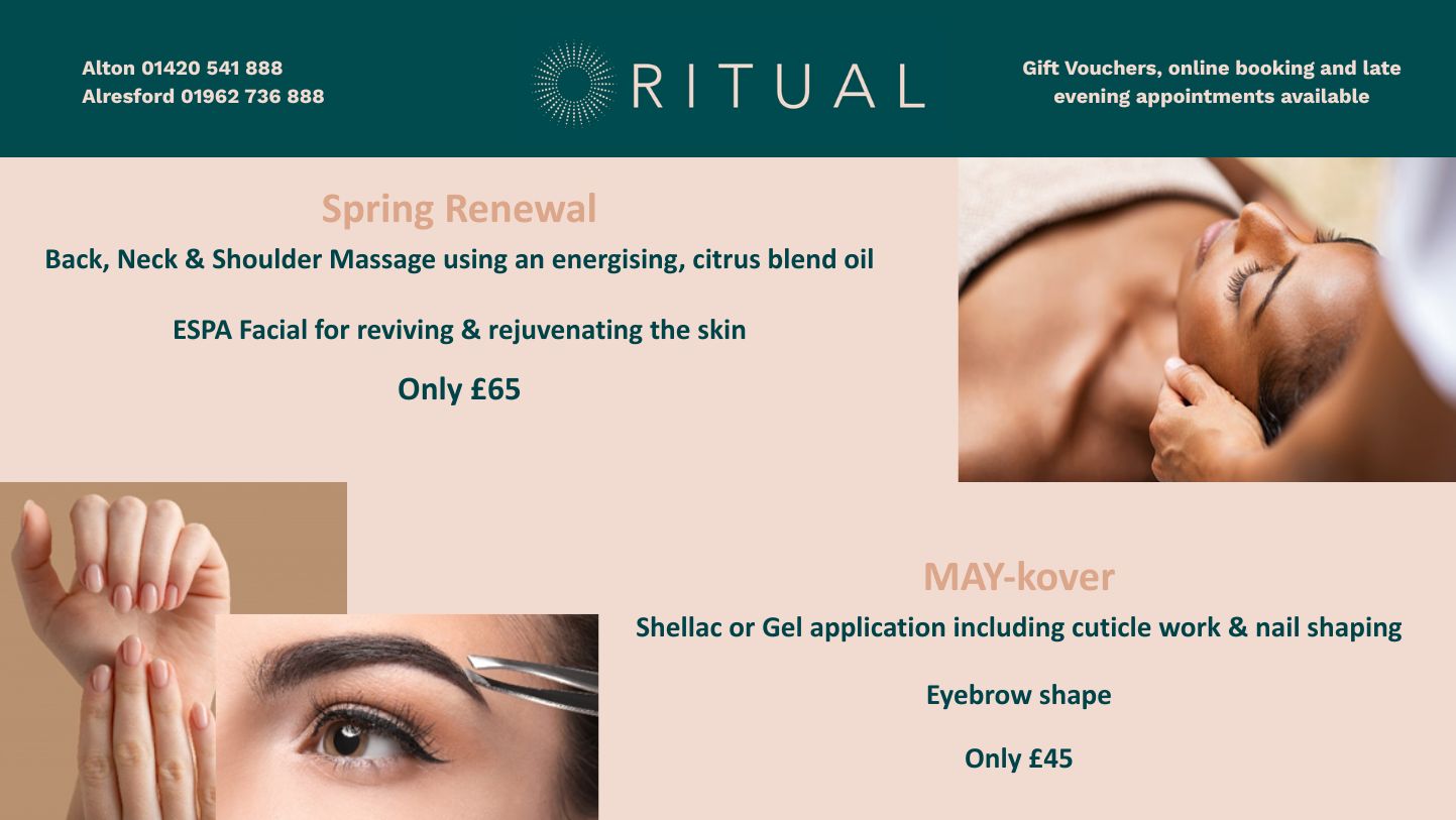 SPECIAL OFFERS AT RITUAL SKIN & BEAUTY CLINICS IN HAMPSHIRE